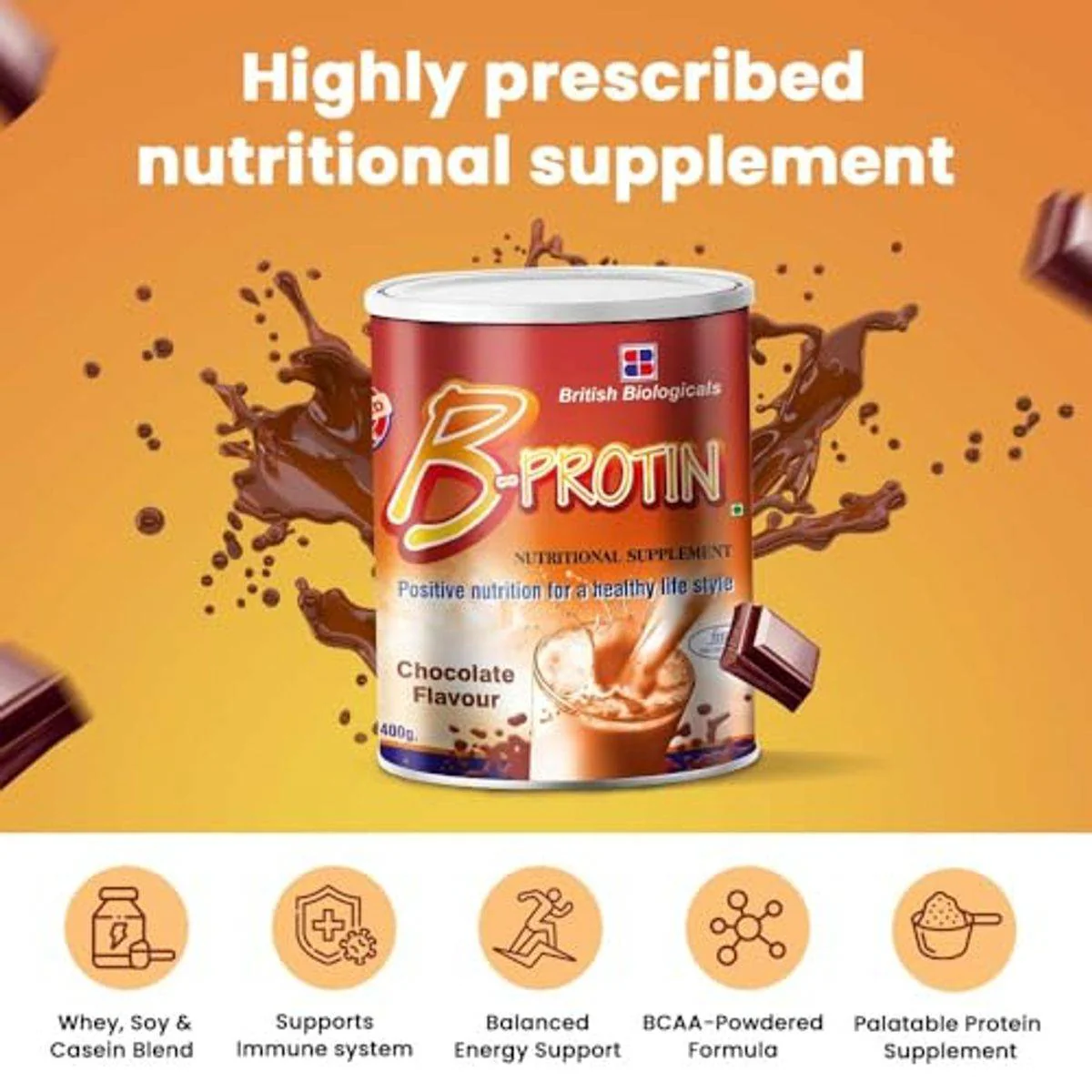 British Biologicals B Protin Powder Chocolate 400g - Image 4