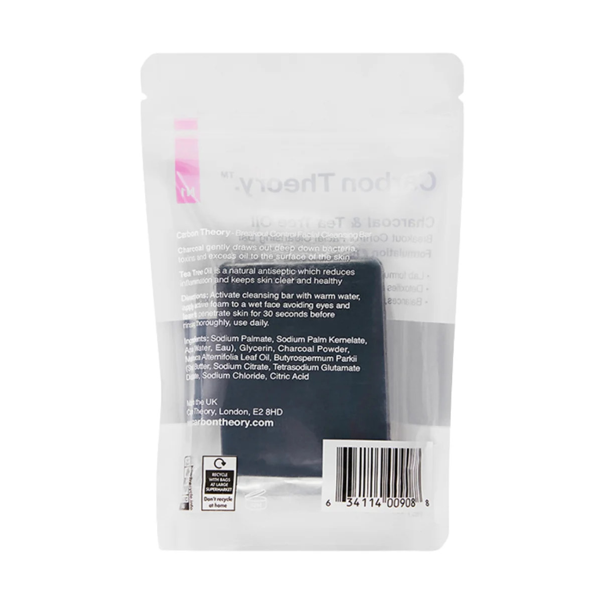 Carbon Theory Charcoal & Tea Tree Oil Breakout Control Facial Cleansing Bar 100g - Image 3