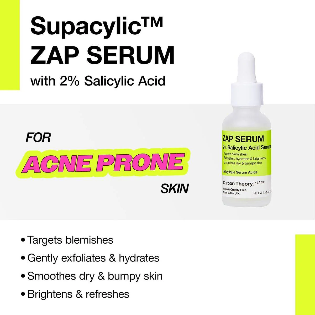 Carbon Theory Zap Supacylic 2% Salicylic Acid Serum 30ml - Image 7