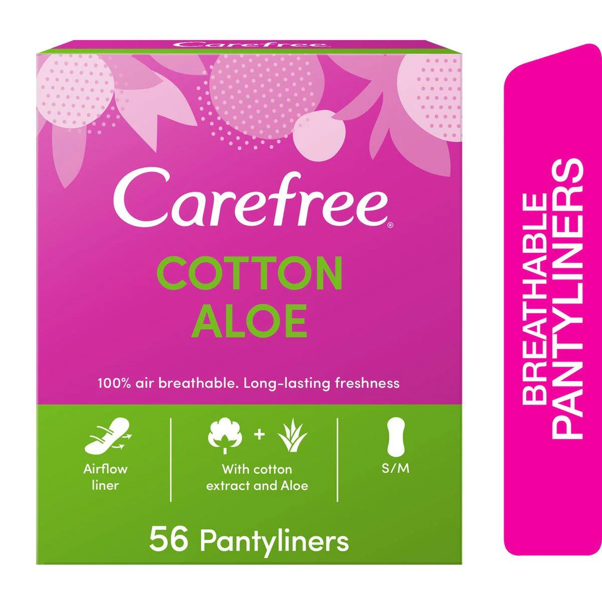 Carefree Daily Panty Liners Cotton Aloe 56 Pieces - Image 2