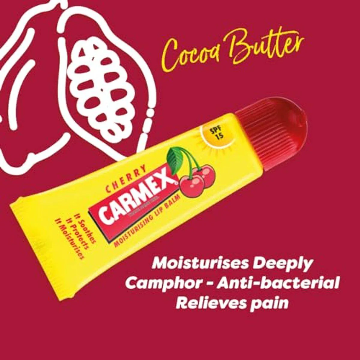 Carmex Lip Balm Tube Cherry 10g - Image 3