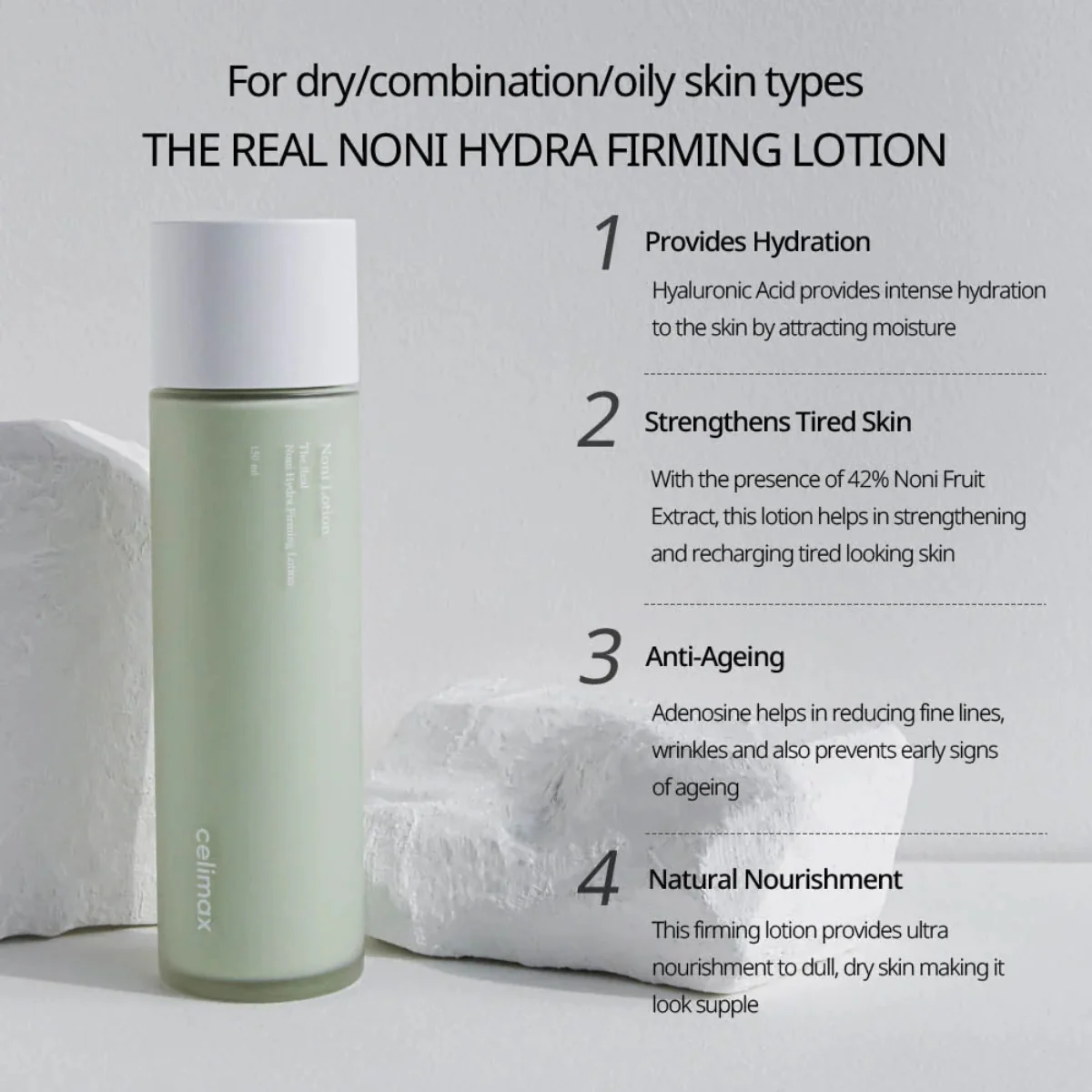 Celimax The Real Noni Hydra Firming Lotion 150ml - Image 6