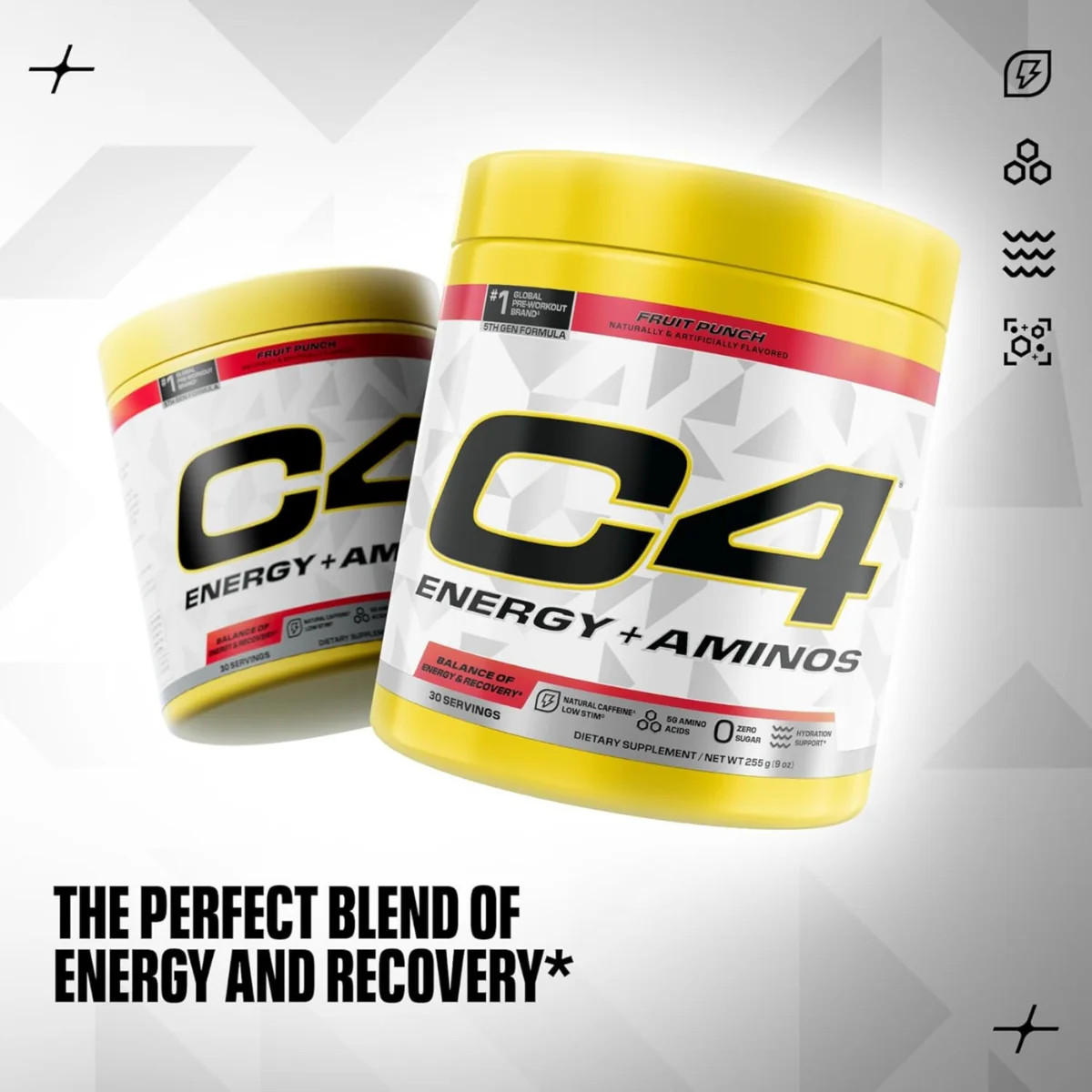 Cellucor C4 Energy + Aminos Pre Workout Powder Fruit Punch 30 Serves 255g - Image 3