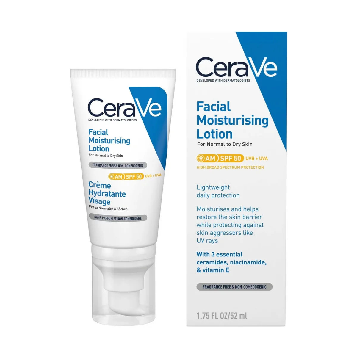 CeraVe AM Facial Moisturizing Lotion SPF50 52ml - Image 2