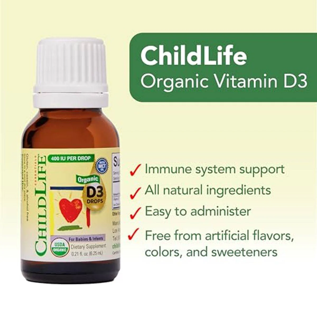 Childlife Organic Vitamin D3 Drops 6.25ml - Image 3