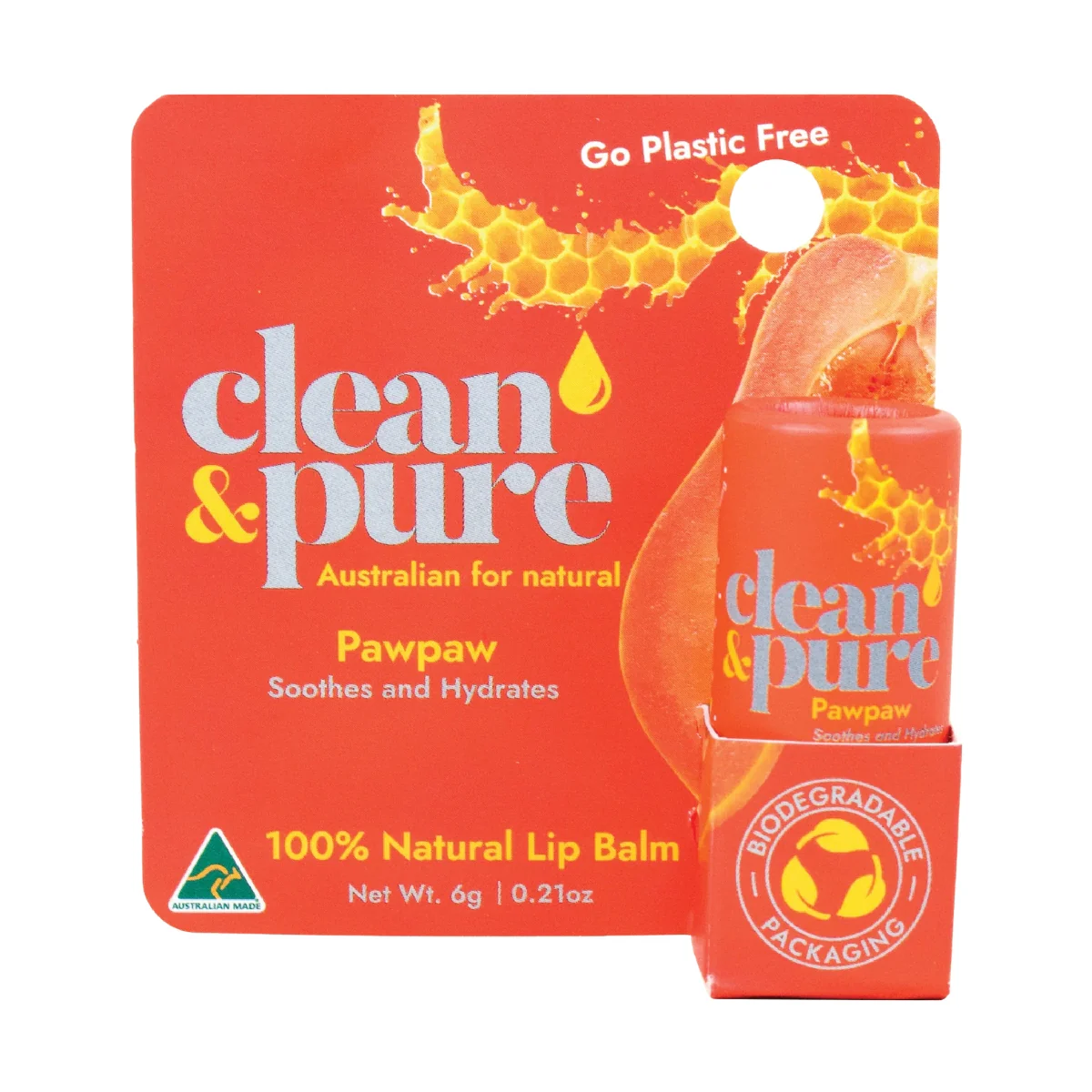 Clean & Pure Lip Balm Pawpaw 6g - Image 2