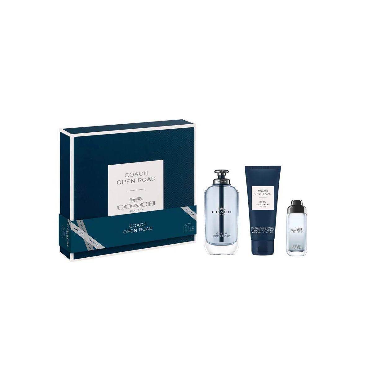 Coach Open Road Eau de Toilette 100ml + Eau de Toilette 15ml + All Over Shower Gel 100ml Gift Set