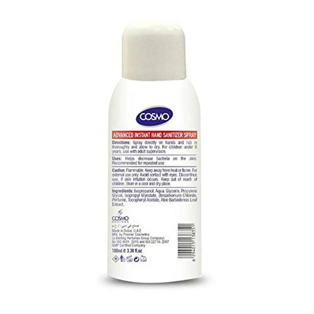 Cosmo Hand Sanitizer Spray 100ml - Image 2