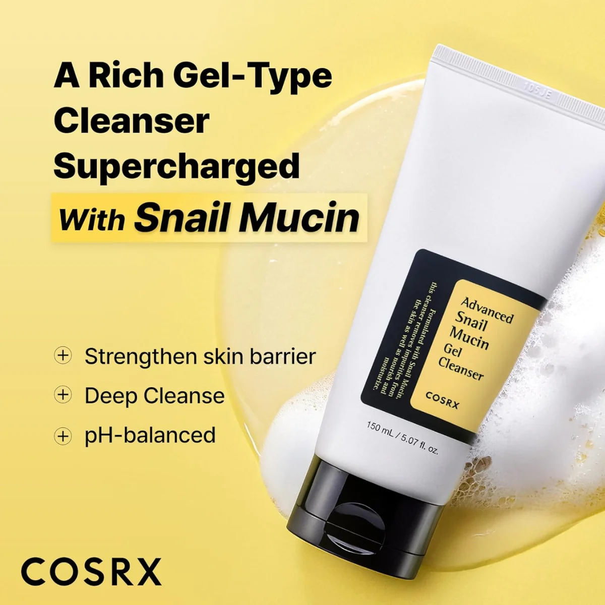 COSRX Advanced Snail Mucin Gel Cleanser 50ml - Image 2