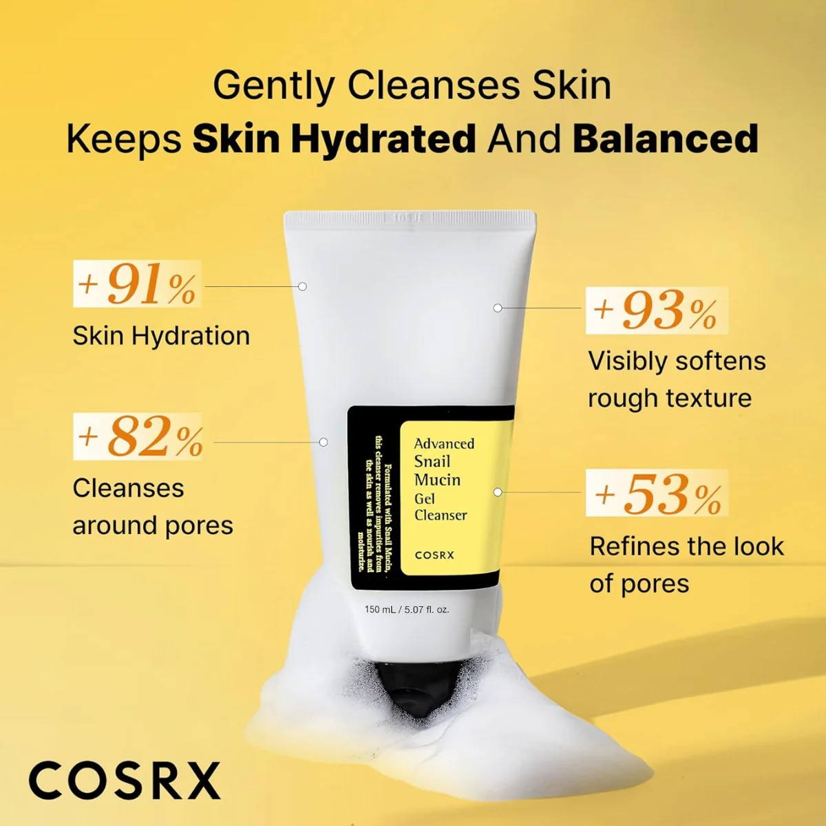 COSRX Advanced Snail Mucin Gel Cleanser 50ml - Image 3