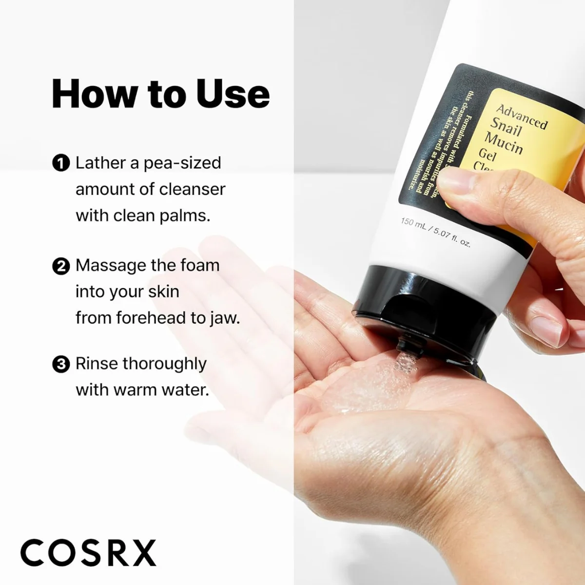 COSRX Advanced Snail Mucin Gel Cleanser 50ml - Image 7