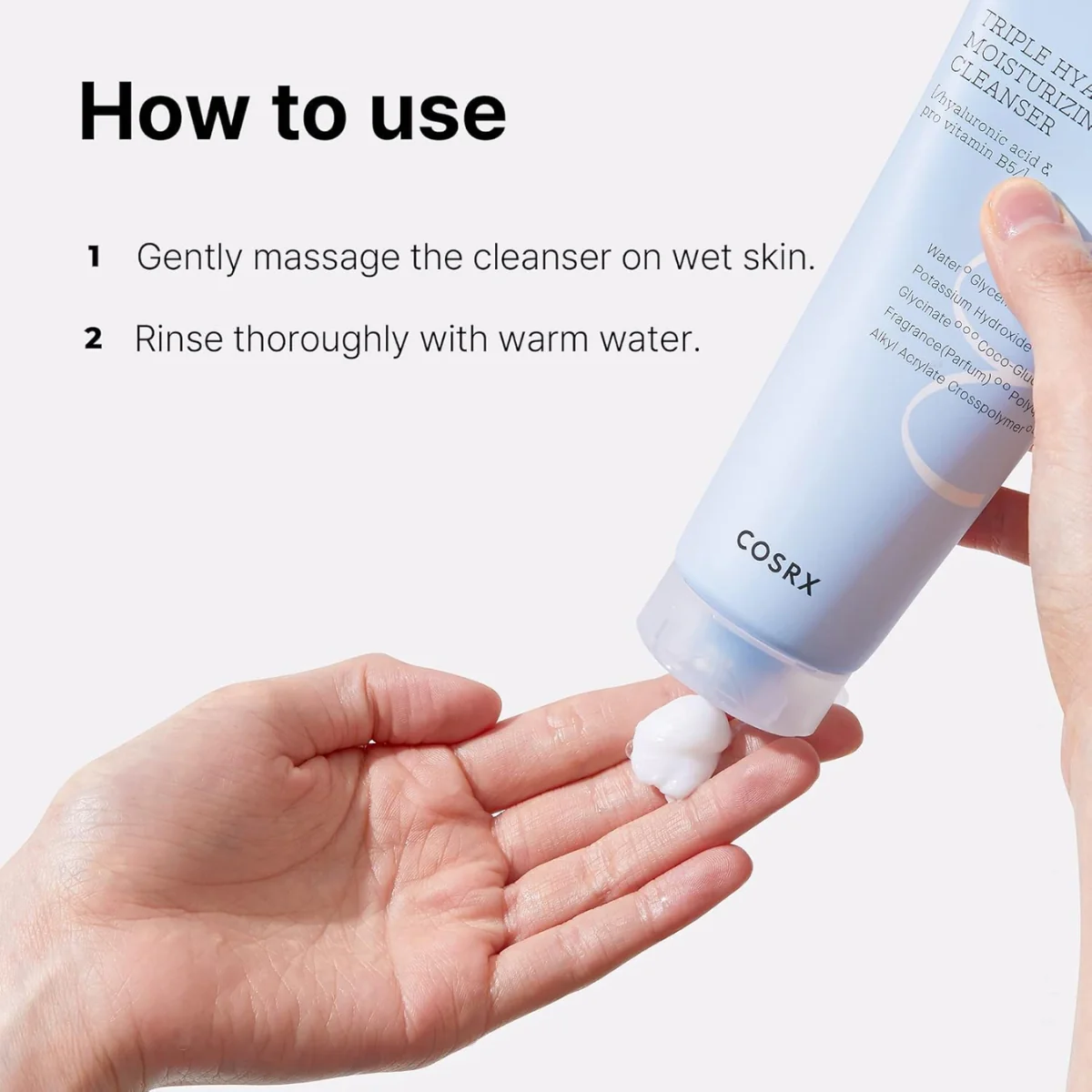 COSRX Hydrium Triple Hyaluronic Moisturizing Cleanser 150ml - Image 6