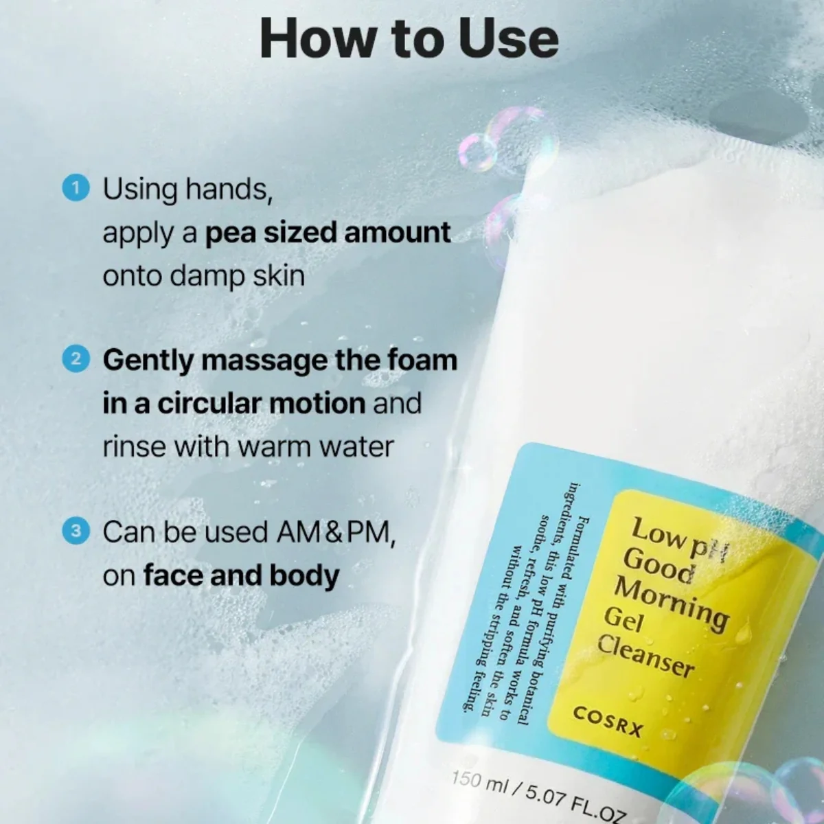 COSRX Low pH Good Morning Gel Cleanser 50ml - Image 5