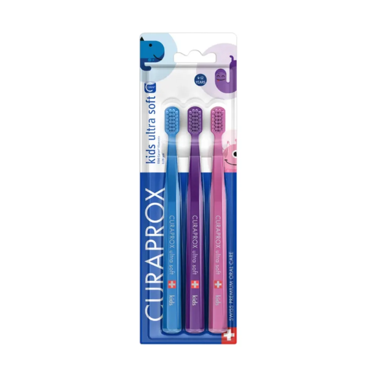 Curaprox Kids Toothbrush Ultra Soft 4-12 Years 3 Pack - Image 2