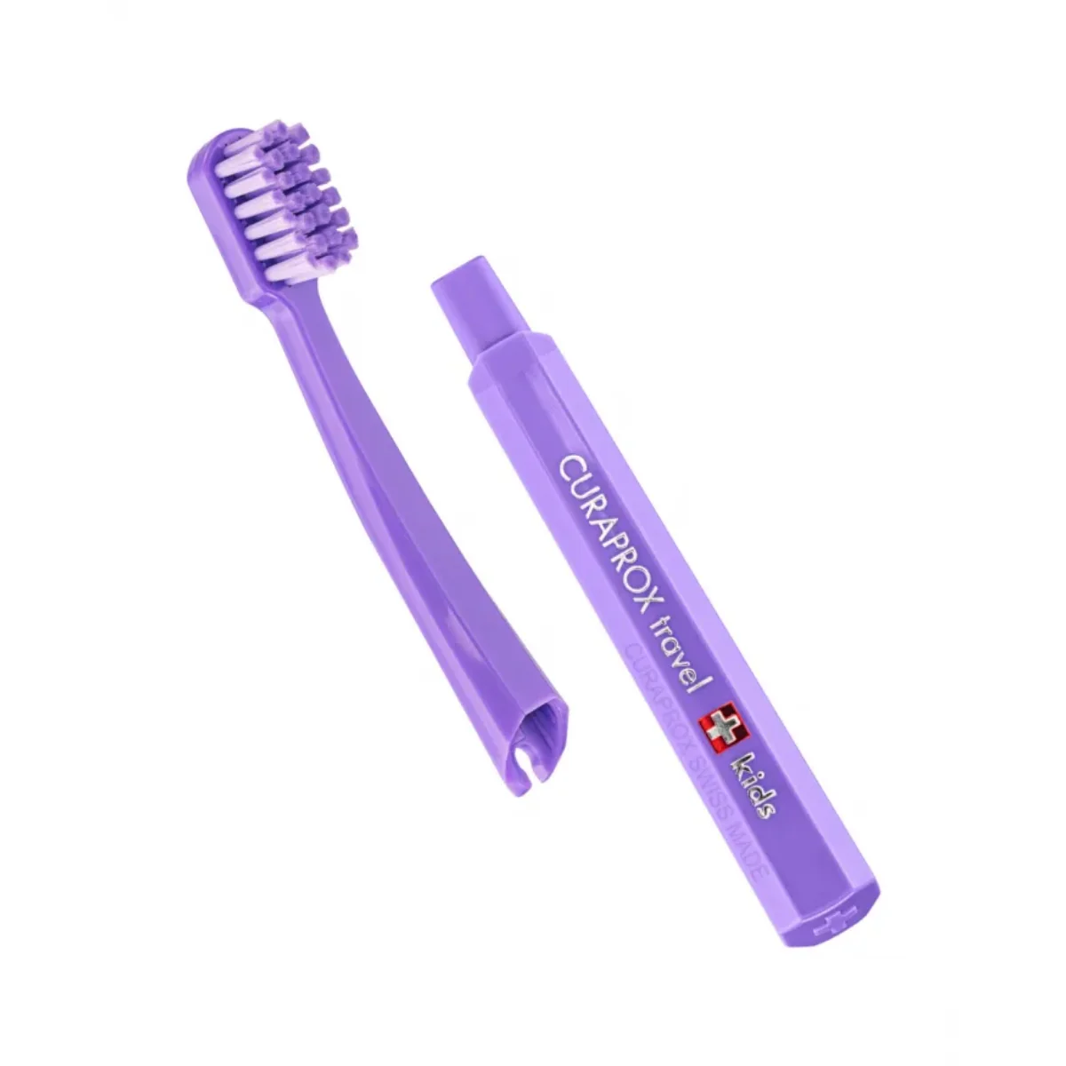 Curaprox Kids Travel Set Purple Toothbrush + Interdental Brush + Toothpaste 10ml - Image 4