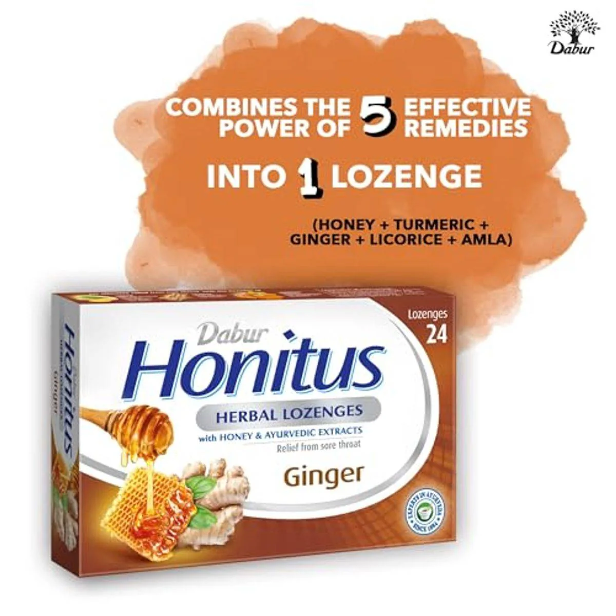 Dabur Honitus Herbal Ginger 24 Lozenges - Image 3