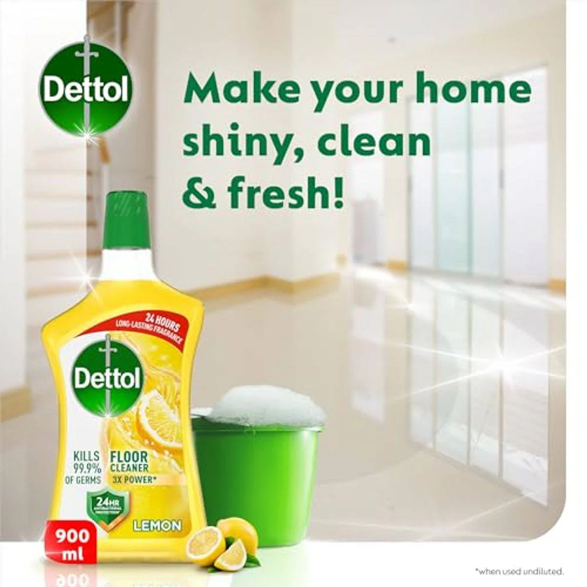 Dettol Antibacterial Floor Cleaner Lemon 900ml - Image 3
