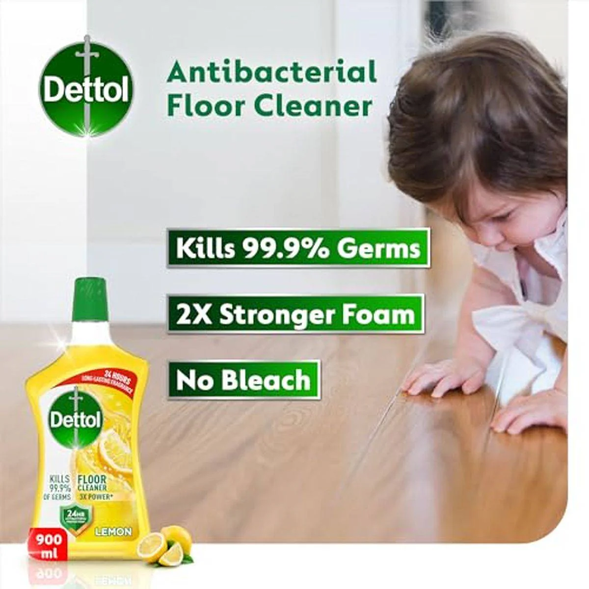 Dettol Antibacterial Floor Cleaner Lemon 900ml - Image 4