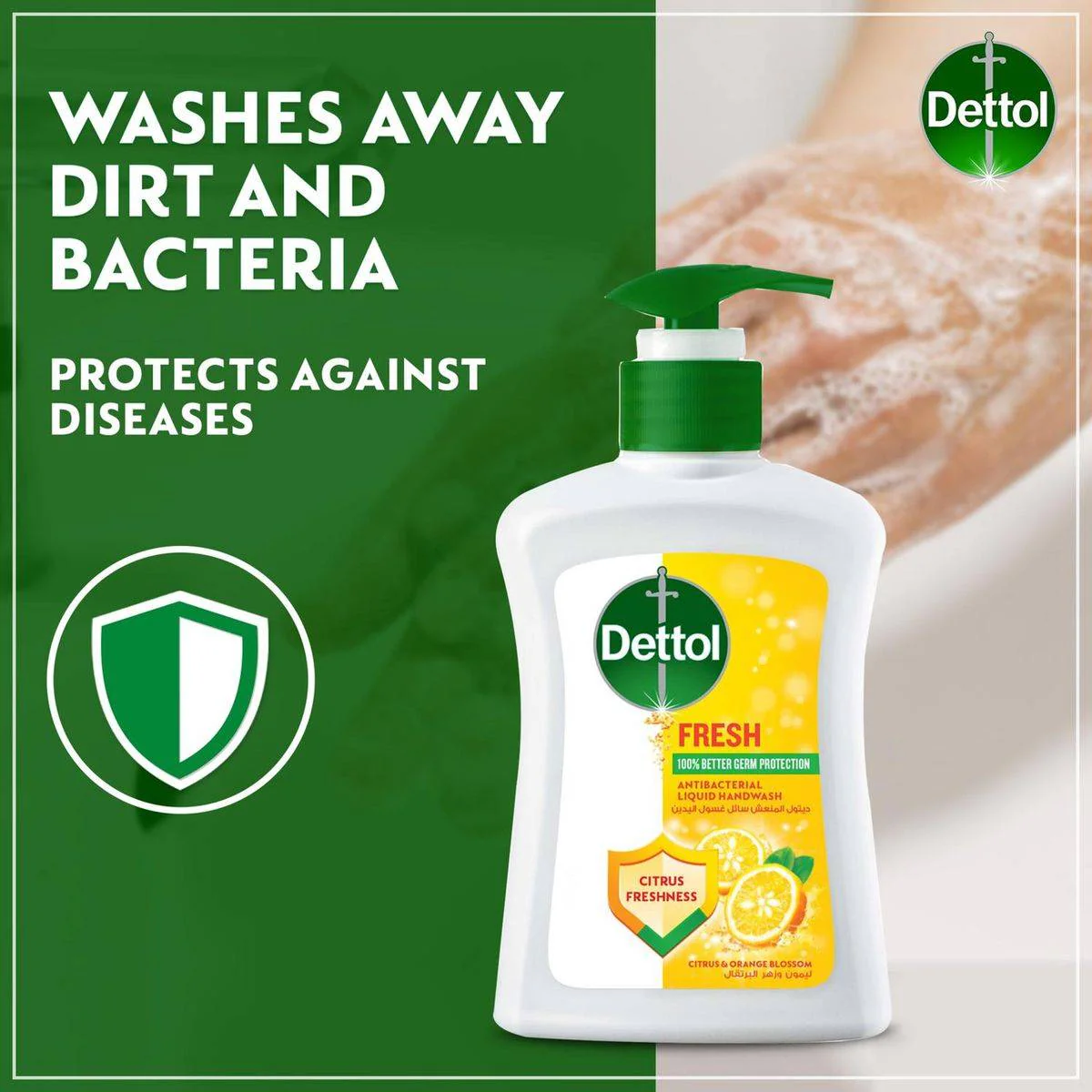 Dettol Antibacterial Handwash Pump Fresh 200ml - Image 3