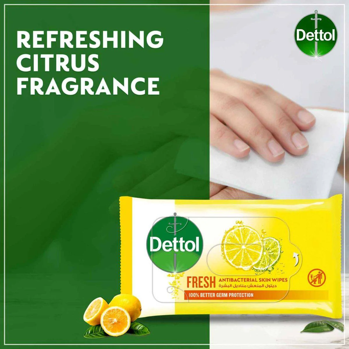 Dettol Antibacterial Skin Wipes Fresh 10 Sheets - Image 4