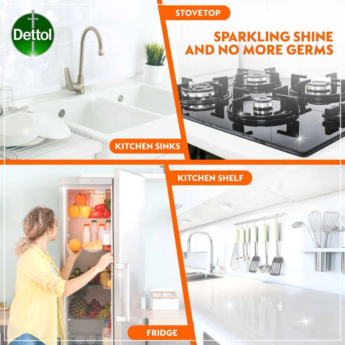 Dettol Healthy Kitchen Power Cleaner Orange 500ml - Image 2