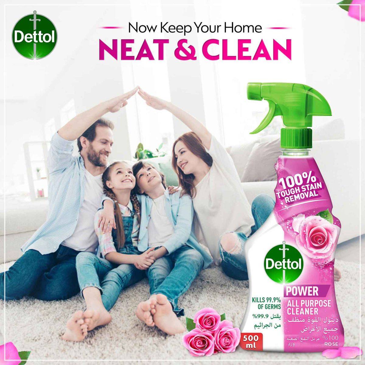 Dettol Healthy Kitchen Power Cleaner Rose 500ml - Image 3