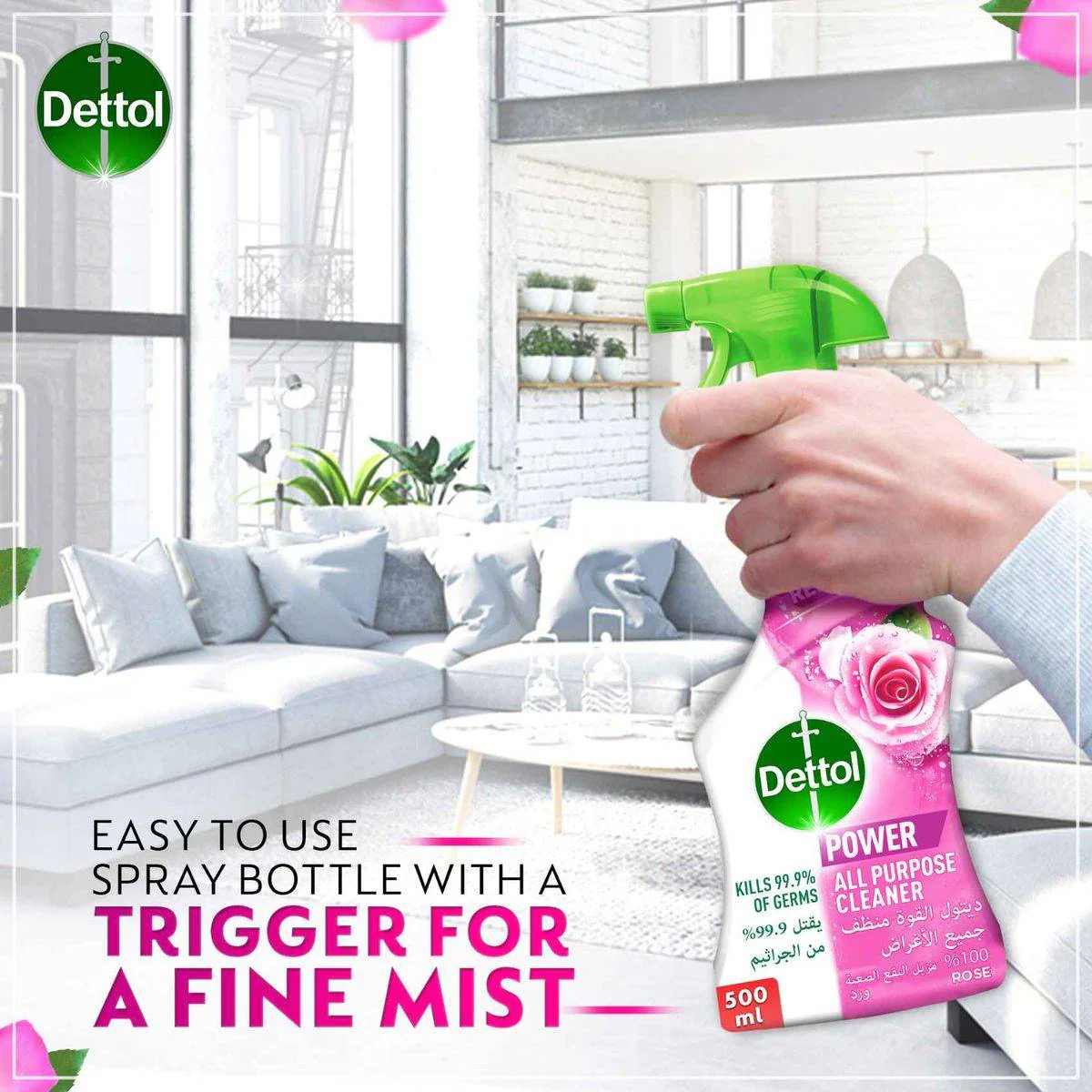 Dettol Healthy Kitchen Power Cleaner Rose 500ml - Image 4