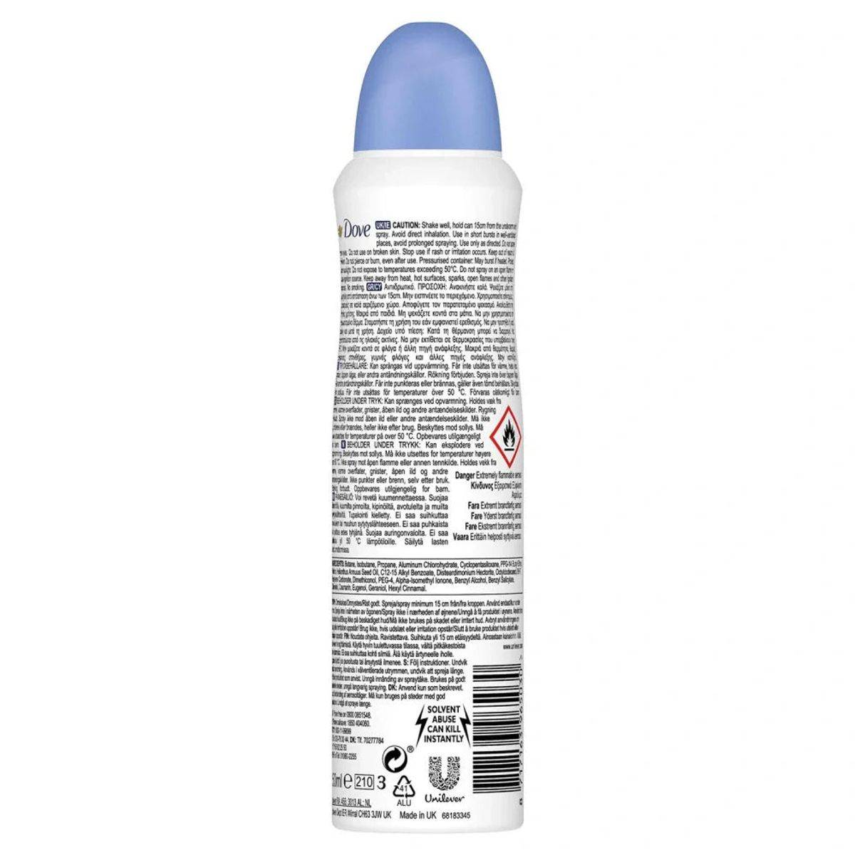 Dove Antiperspirant Deodorant Spray Original 0% 150ml - Image 2