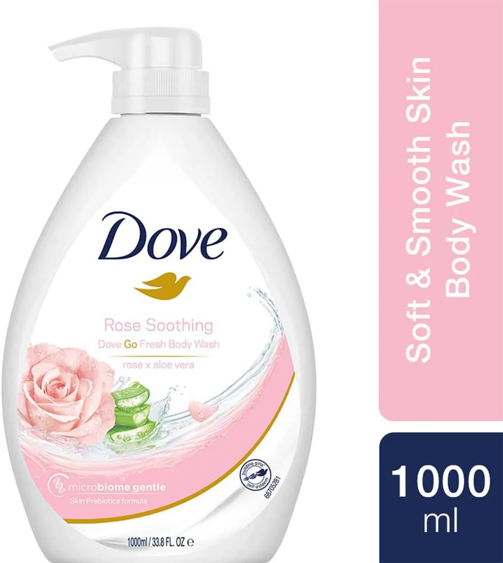 Dove Body Wash Rose Soothing Rose & Aloe Vera 1L - Image 2