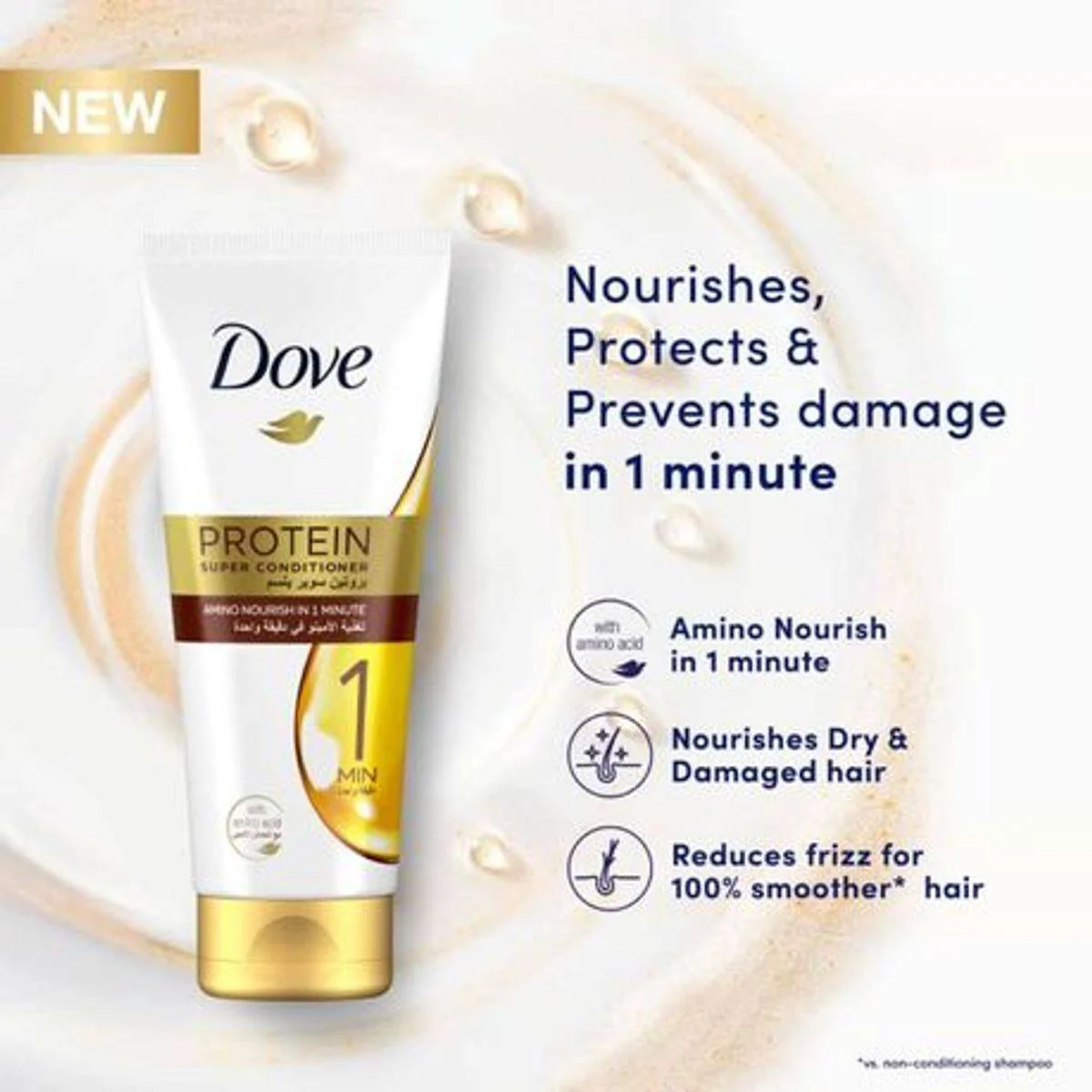 Dove Protein Super Nourishing Care Conditioner 180ml - Image 2