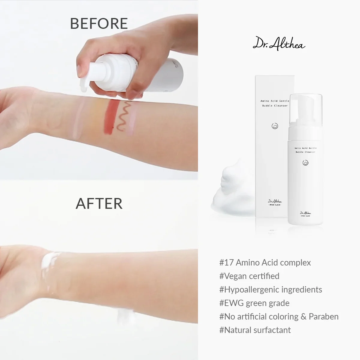 Dr. Althea Amino Acid Gentle Bubble Cleanser 140ml - Image 4