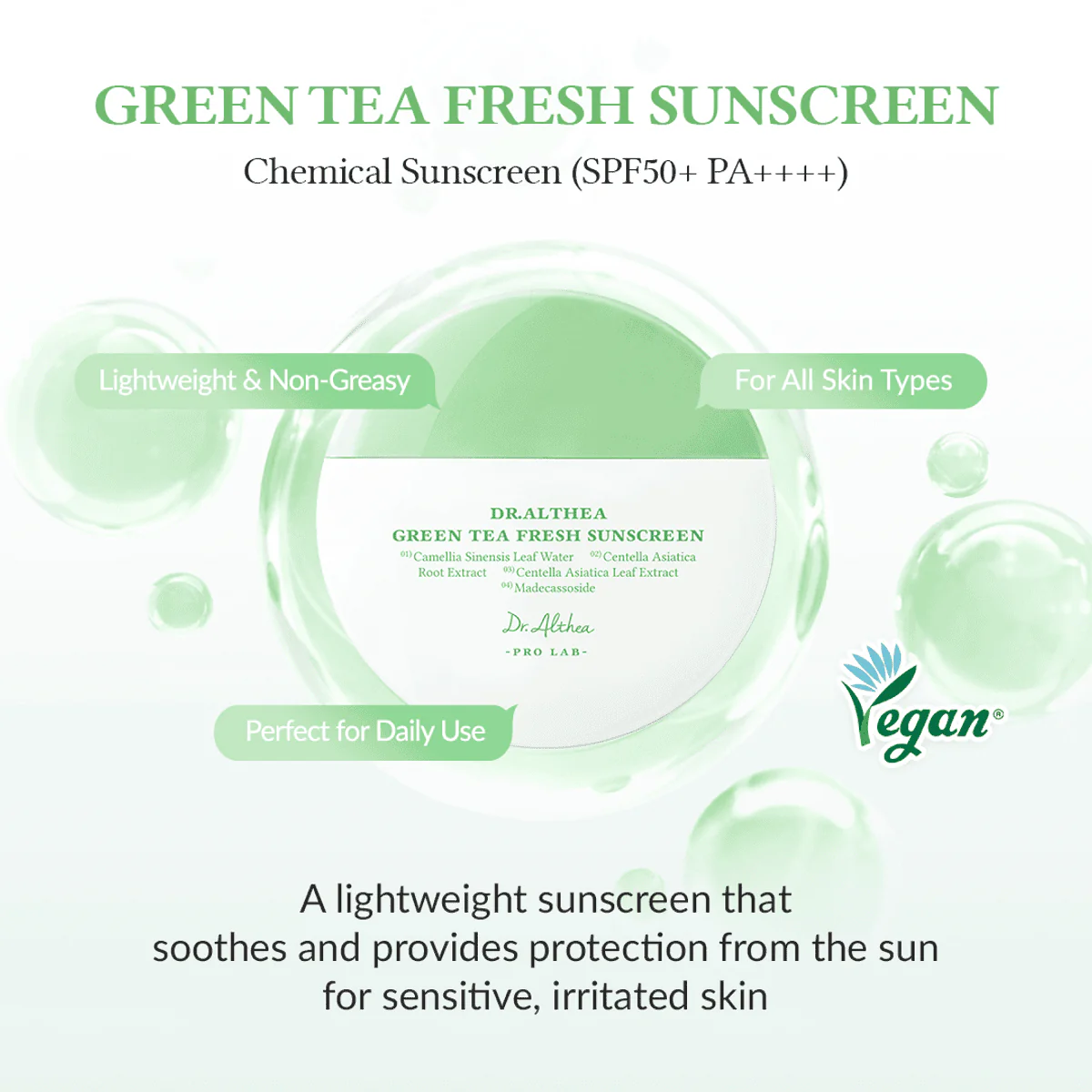 Dr. Althea Green Tea Fresh Sunscreen SPF50 45ml - Image 2