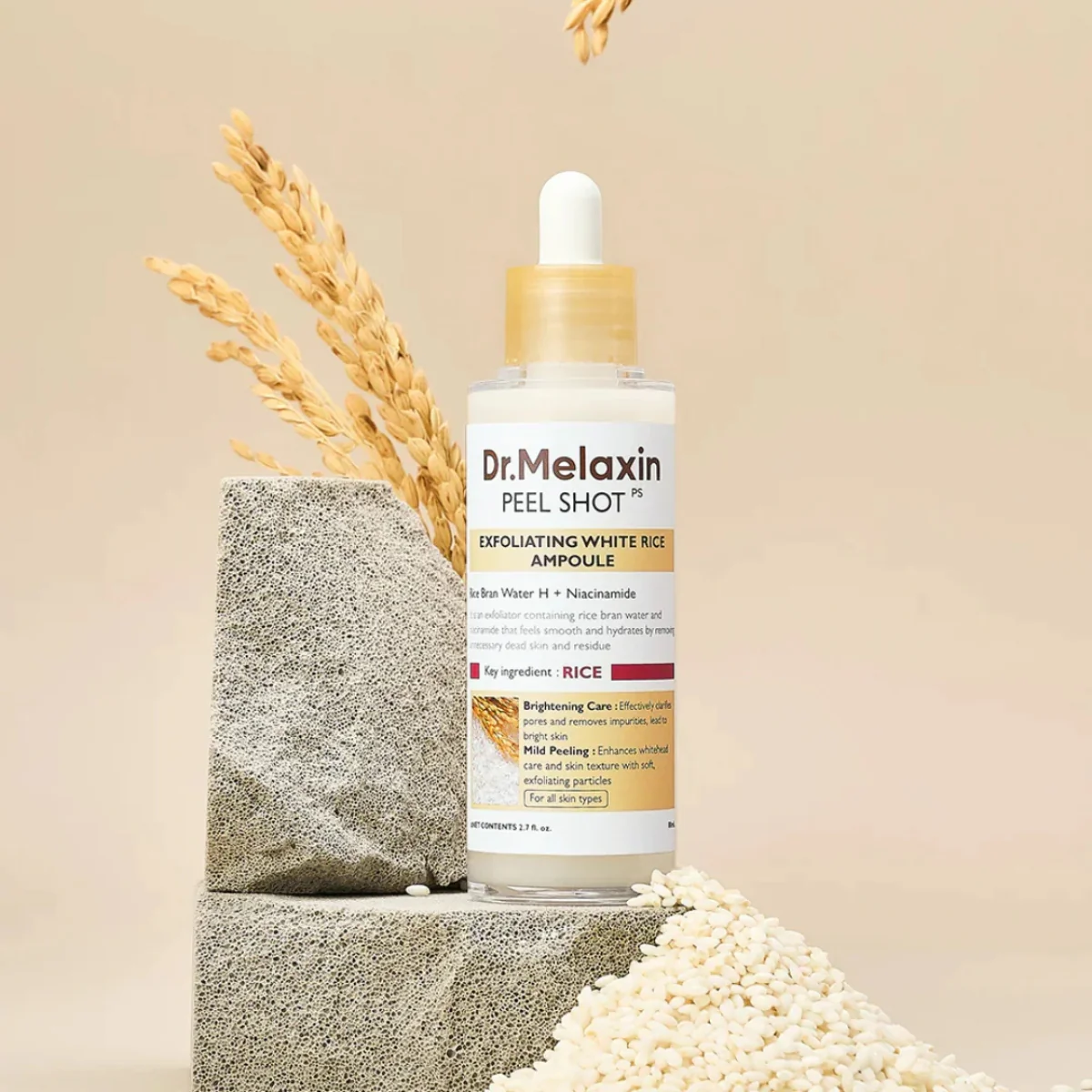 Dr. Melaxin Peel Shot Exfoliating White Rice Ampoule 80ml - Image 3