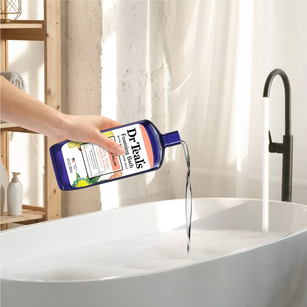Dr Teals Foaming Bath with Pure Epsom Salt Stress Relief 1L - Image 5