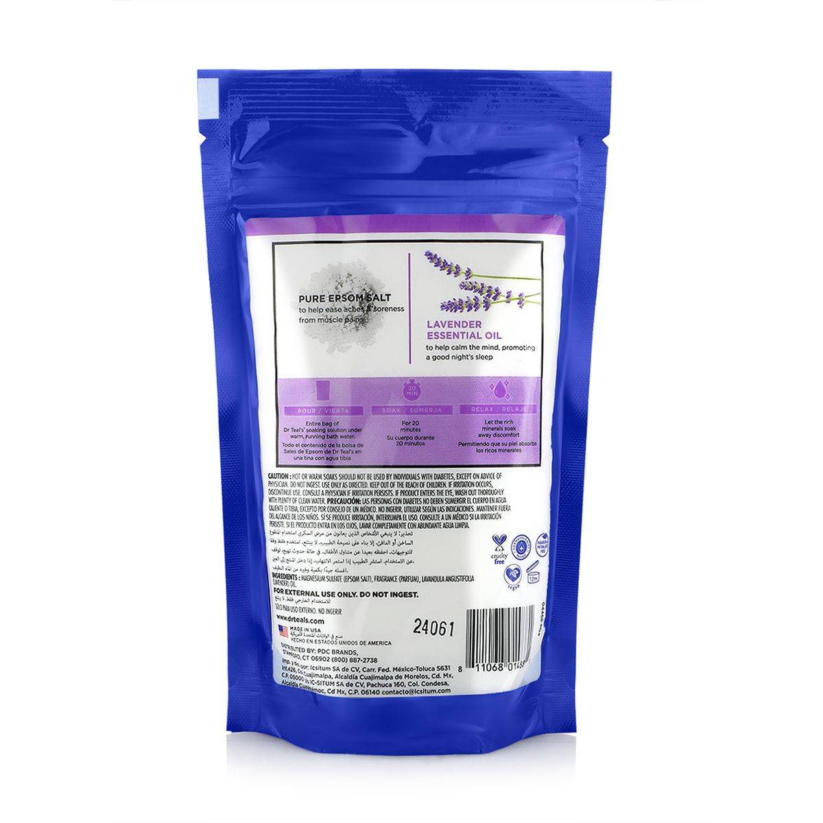 Dr Teals Pure Epsom Salt Soaking Solution Soothe & Sleep 450g - Image 2