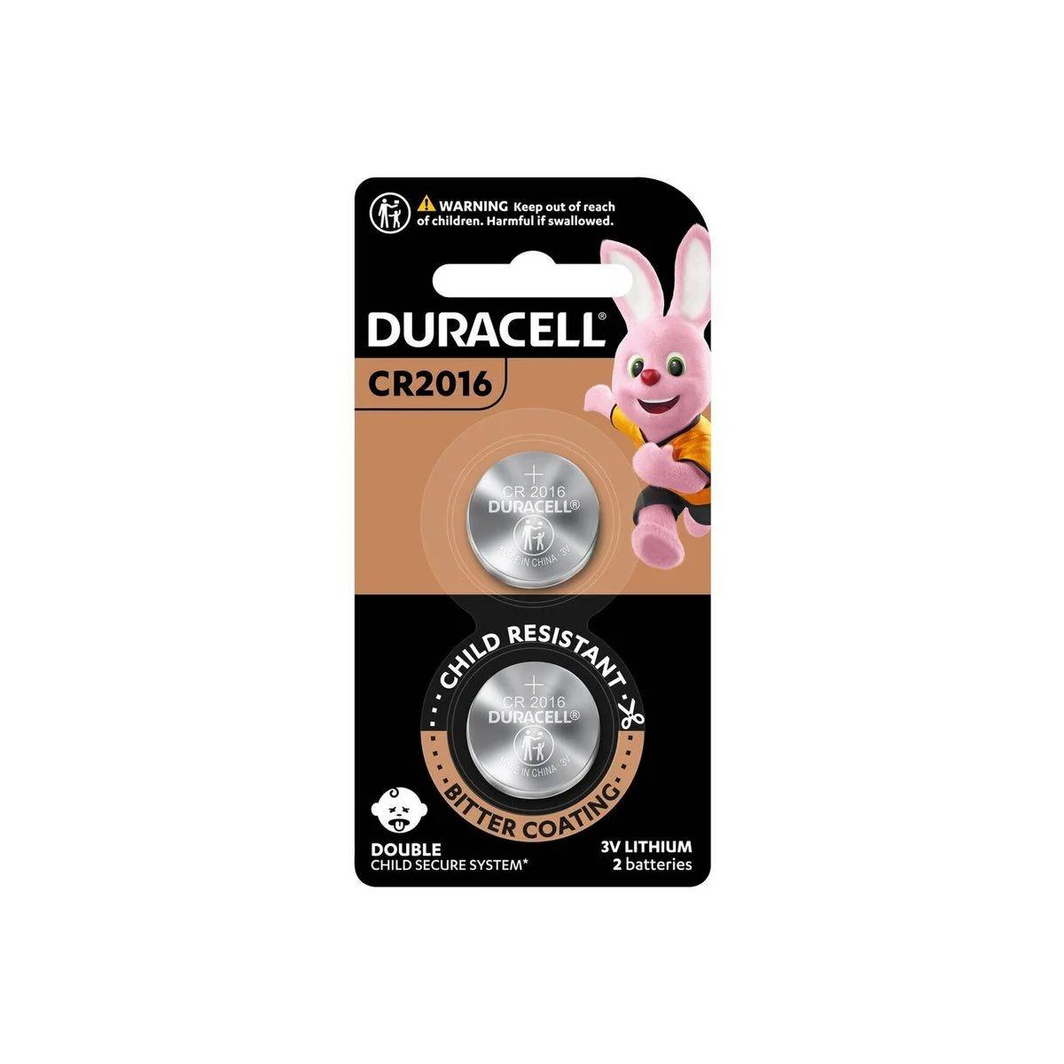 Duracell Battery 3V Lithium CR2016 2 Pieces