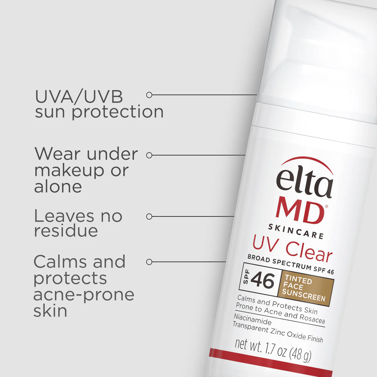 Elta MD UV Clear Face Sunscreen Tinted SPF46 Broad Spectrum 48g - Image 5