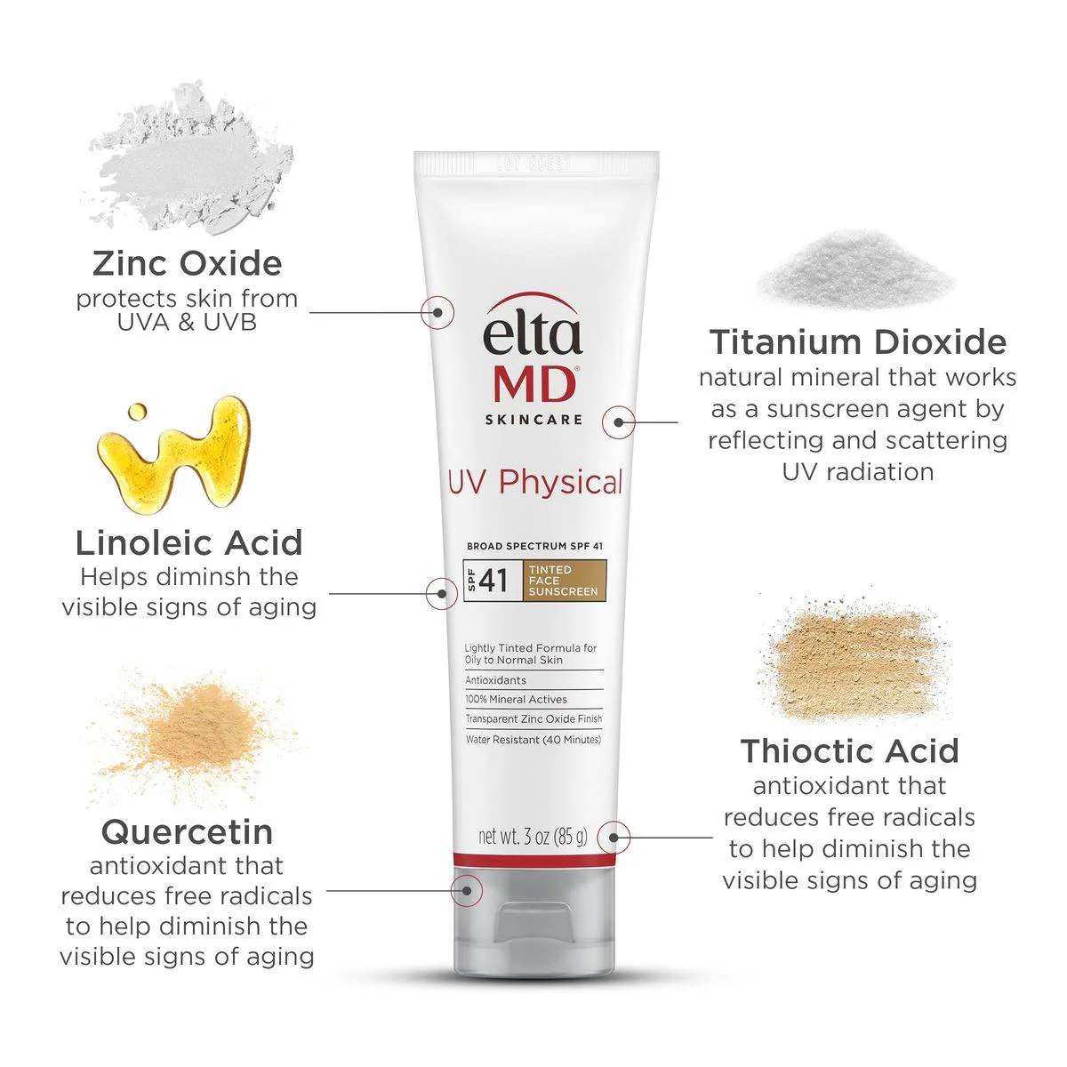 Elta MD UV Physical Face Sunscreen Tinted SPF41 Broad Spectrum 85g - Image 7