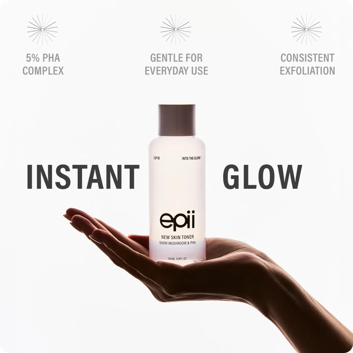 Epii New Skin Toner Snow Mushroom & PHA 145ml - Image 3