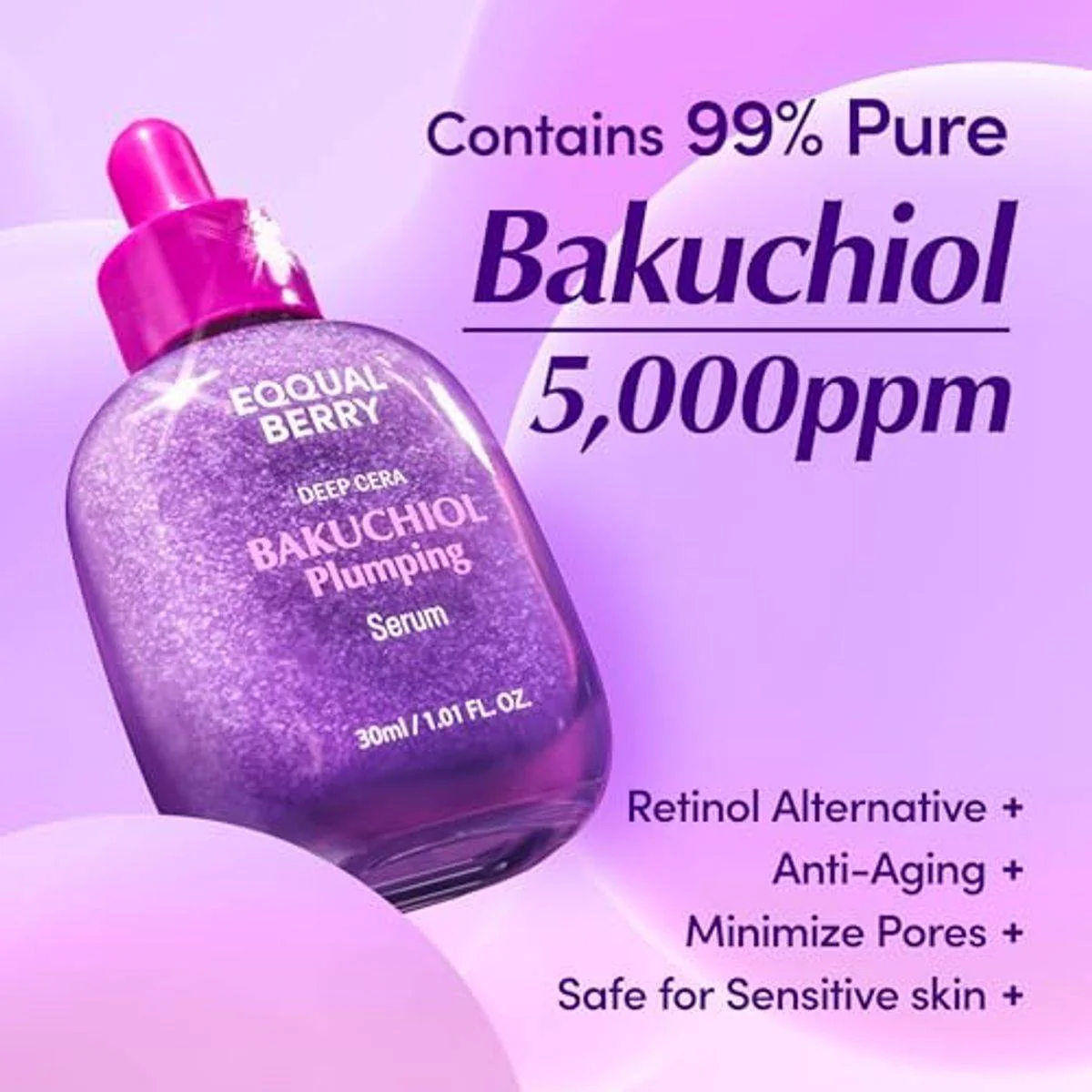 EQQUALBERRY Bakuchiol Plumping Serum 30ml - Image 3