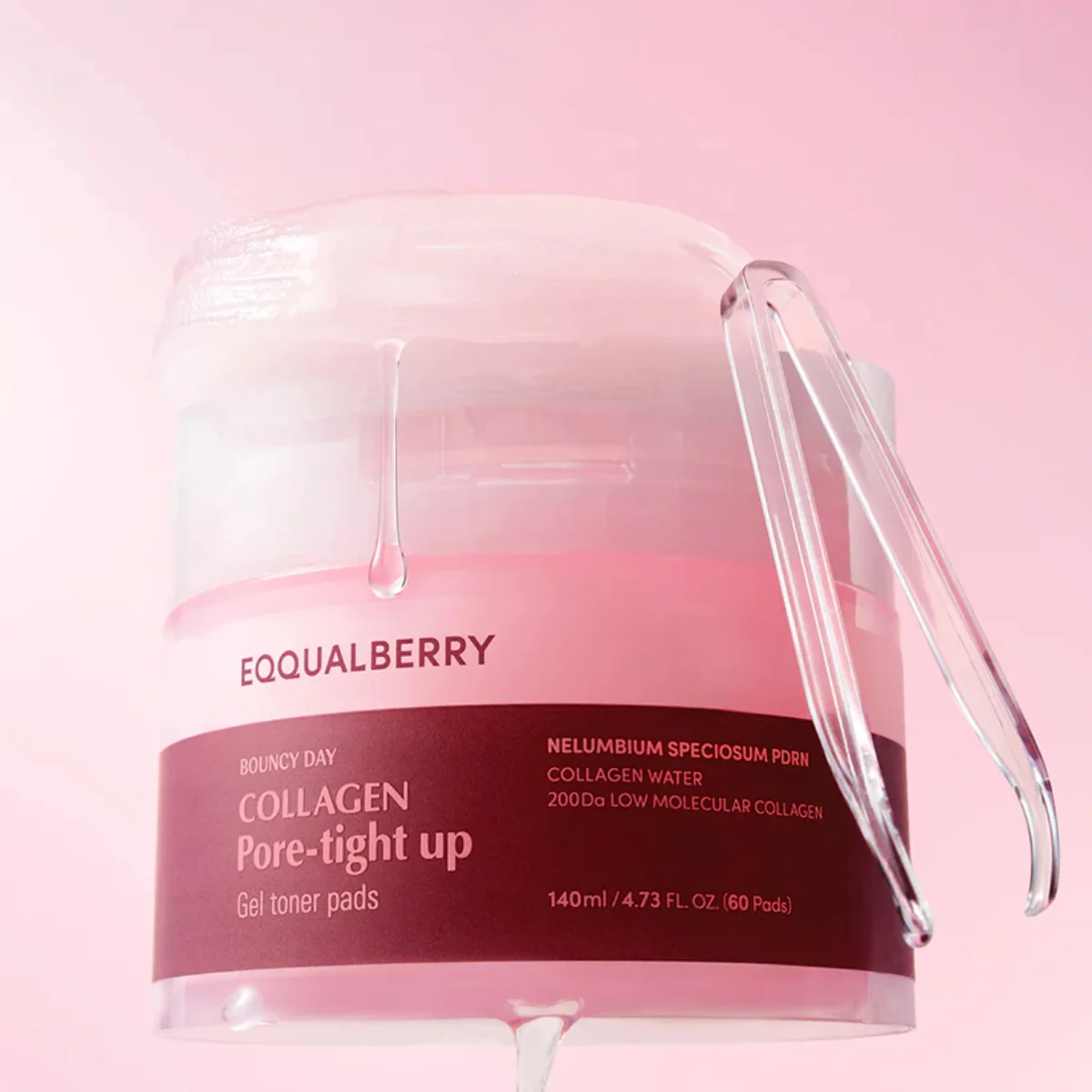 EQQUALBERRY Collagen Pore Tight Up Gel Toner Pads 60 Pieces - Image 3