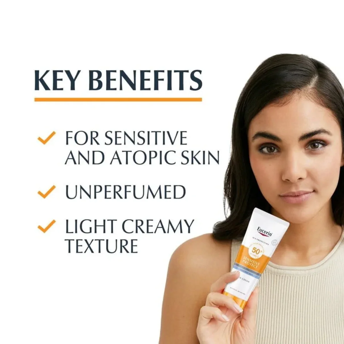 Eucerin Sun Protection Sensitive Face Sunscreen SPF50+ 50ml - Image 4