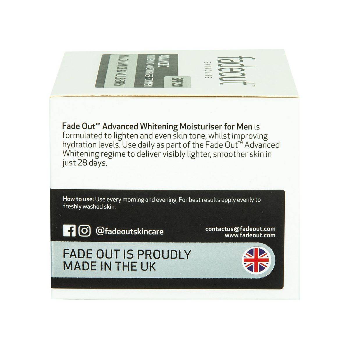 Fadeout Advanced Whitening Moisturiser For Men 50ml - Image 3