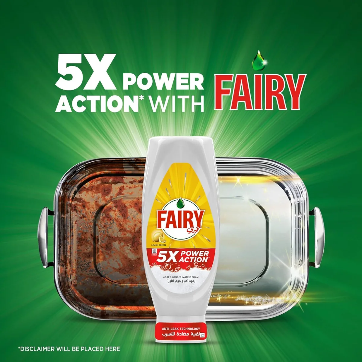 Fairy Dishwashing Liquid Power Action Lemon Breeze 730ml - Image 2