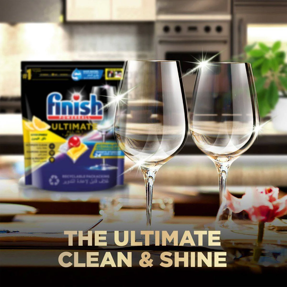 Finish Powerball Ultimate All In 1 Lemon Sparkle 32 Dishwasher Tablets - Image 3