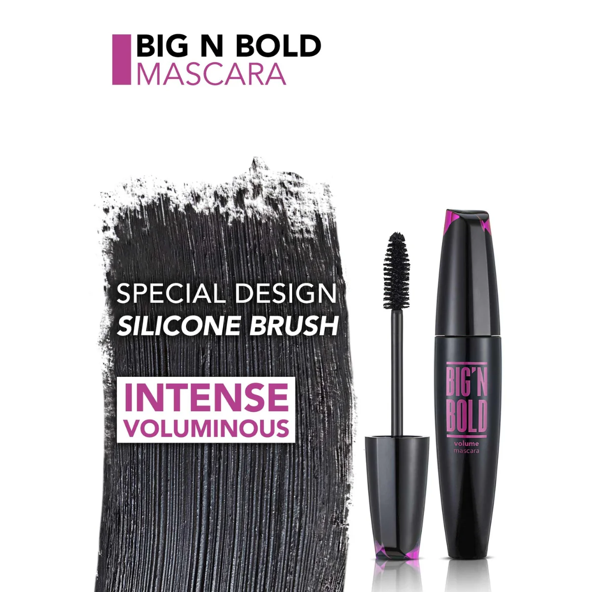 Flormar Big 'N Bold Volume Mascara 001 Black 15ml - Image 4