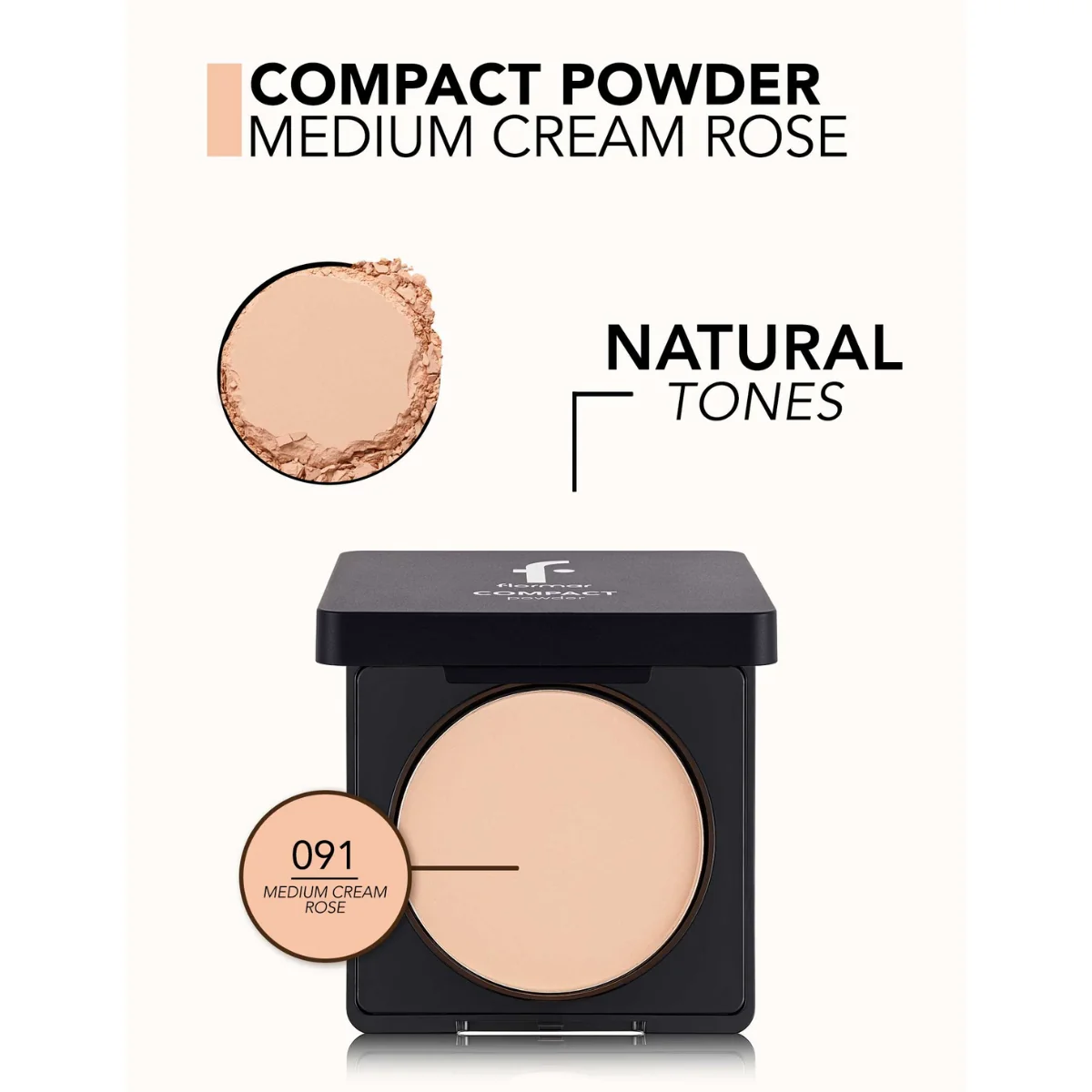 Flormar Compact Powder 91 Medium Cream Rose 11g - Image 4