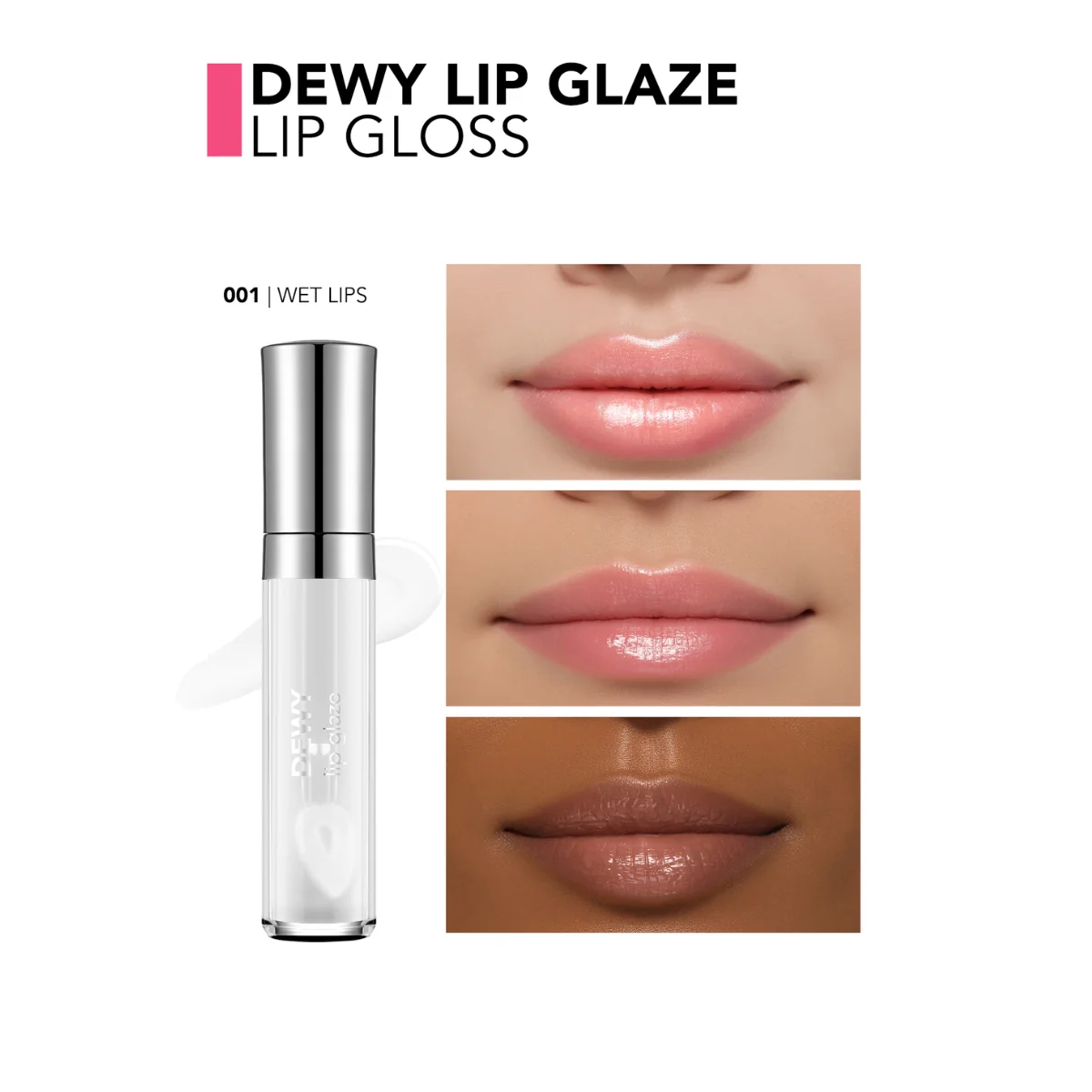 Flormar Dewy Lip Glaze 001 Wet Lps 4.5g - Image 3