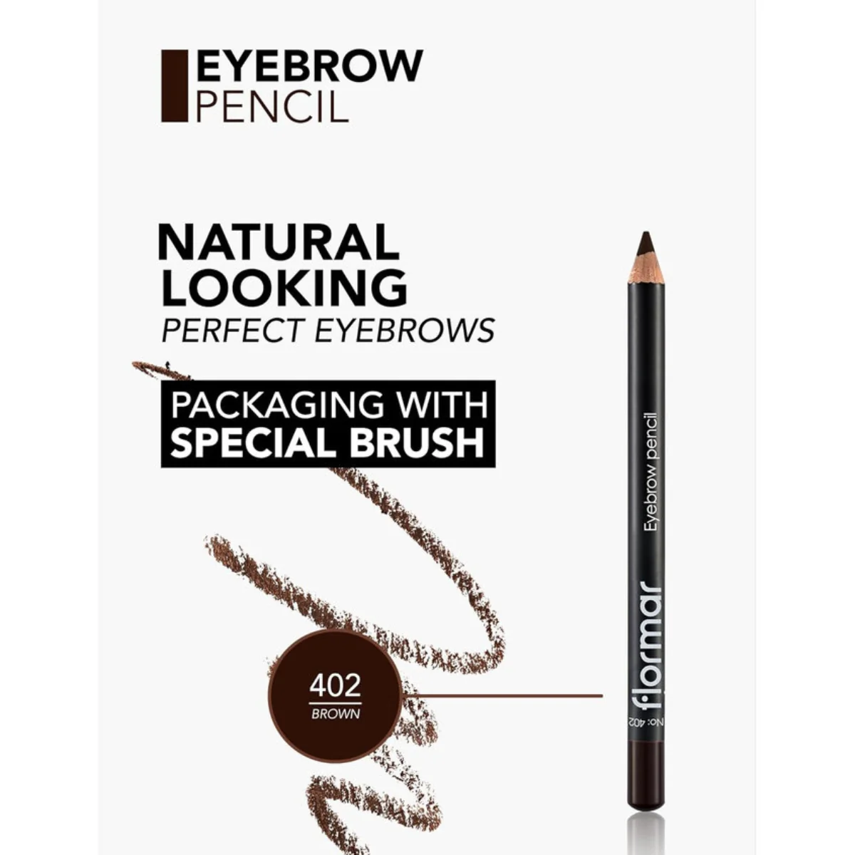Flormar Eyebrow Pencil 402 Brown 4.5g - Image 3