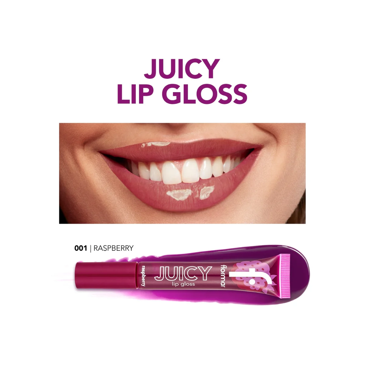 Flormar Juicy Lip Gloss 001 Raspberry 4g - Image 4